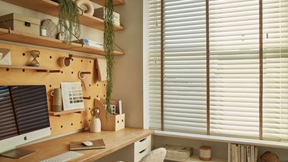 Ellwood wooden blind with taping.