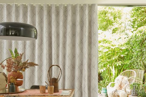 ober etch abigail ahern wave curtains in dining room