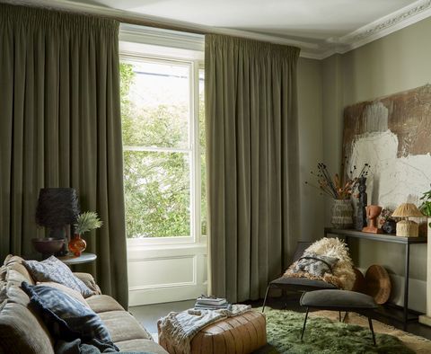 Parker caper living room curtains