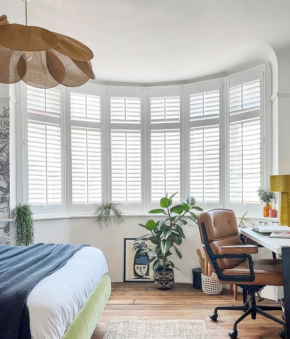 pure white bedroom shutters