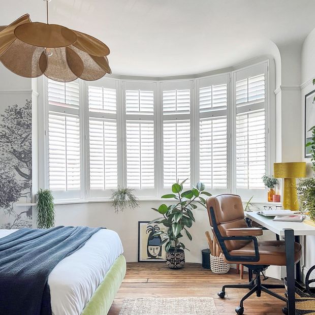 pure white bedroom shutters