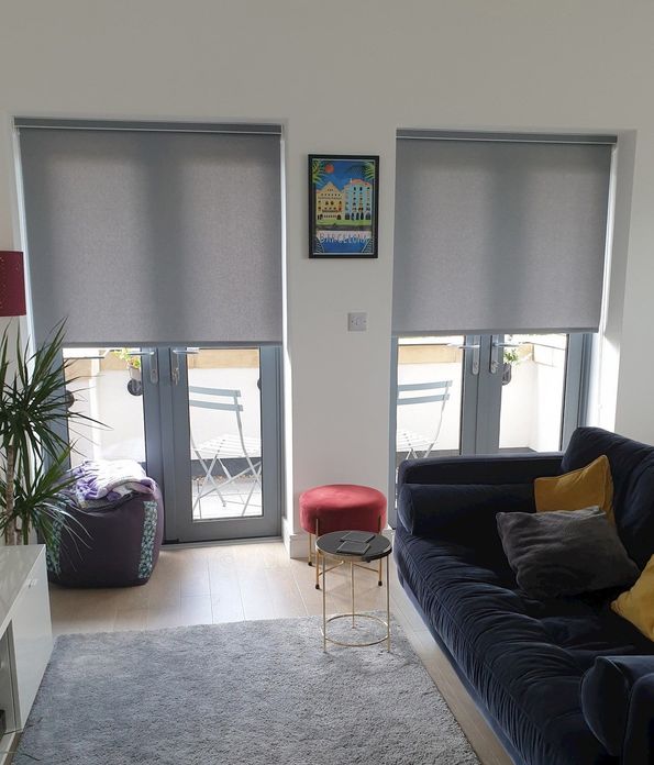 marco cinder roller blinds in living room