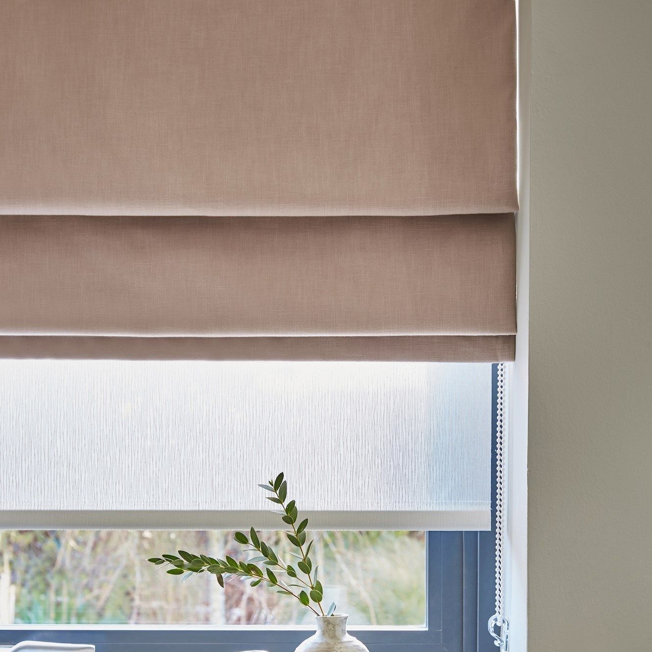 solace sheer roman blind close up