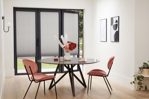 Infusion concrete intu micro pleated dining room blinds