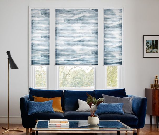 ripple blue house beautiful pleated blinds in living room