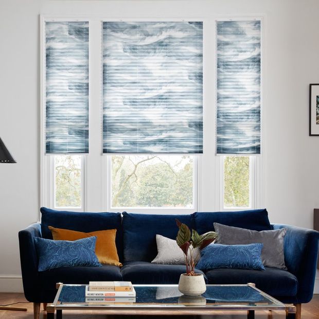 ripple blue house beautiful pleated blinds in living room