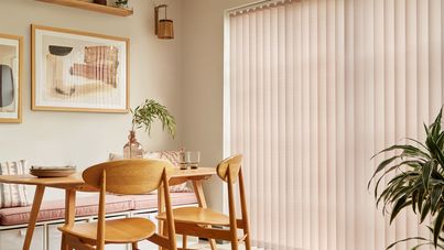 Kilner brown vertical blinds in dining room