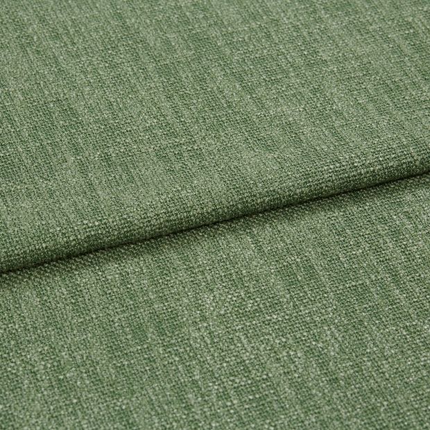 A folded piece of fabric with Boheme Spruce Green printed on it