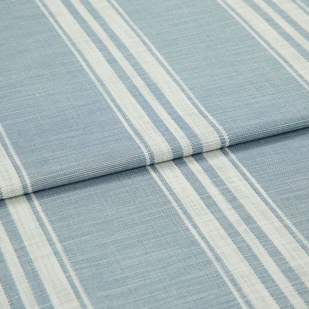 A folded piece of fabric with Duke Blue printed on it