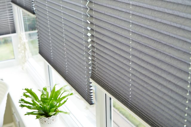 Crush charcoal conservatory pleated side blinds