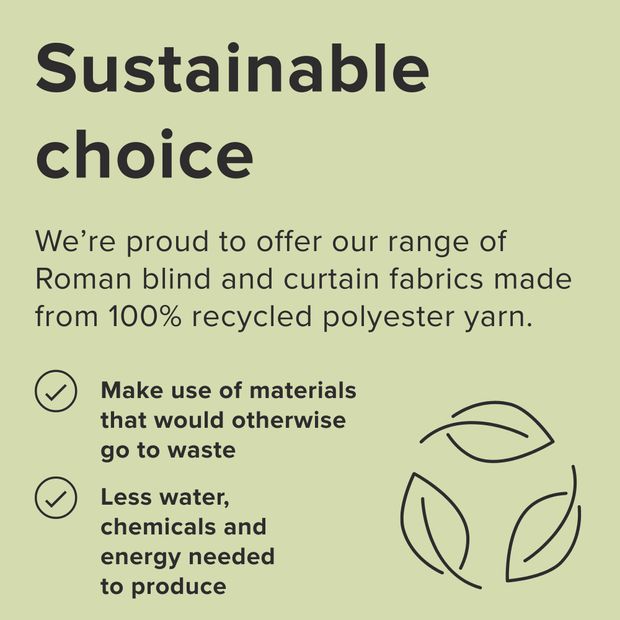 sustainable choice for roman blinds and curtains made from 100% recycled polyester yarn