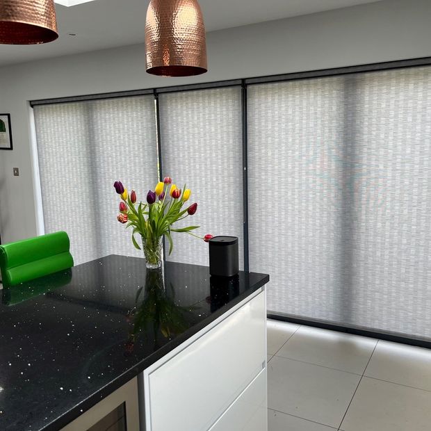 Bengal monument fully closed roller blinds in kitchen