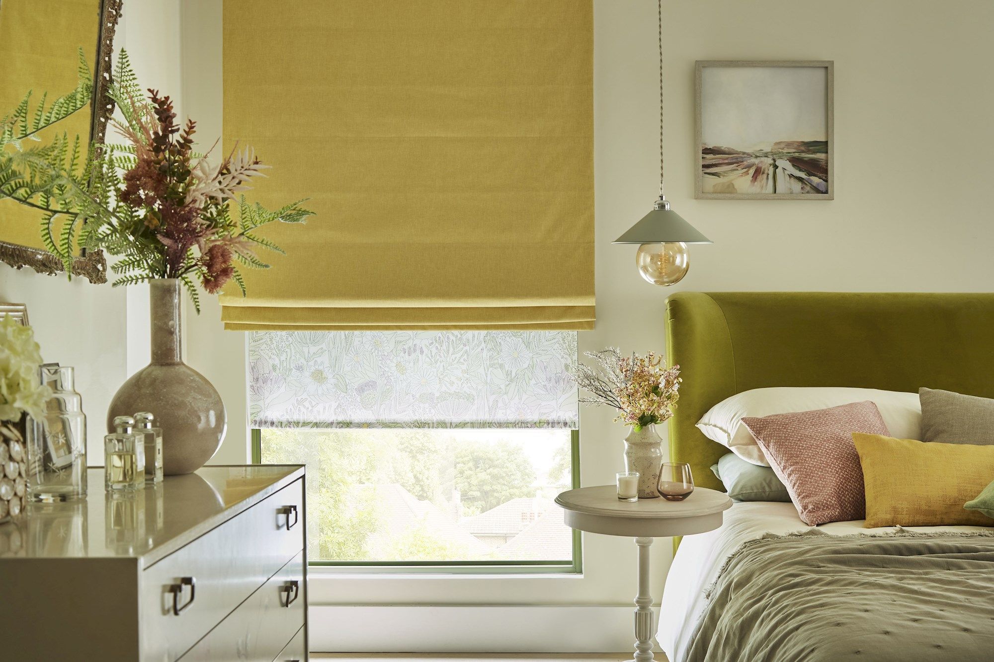 Roman shades shop in bedroom