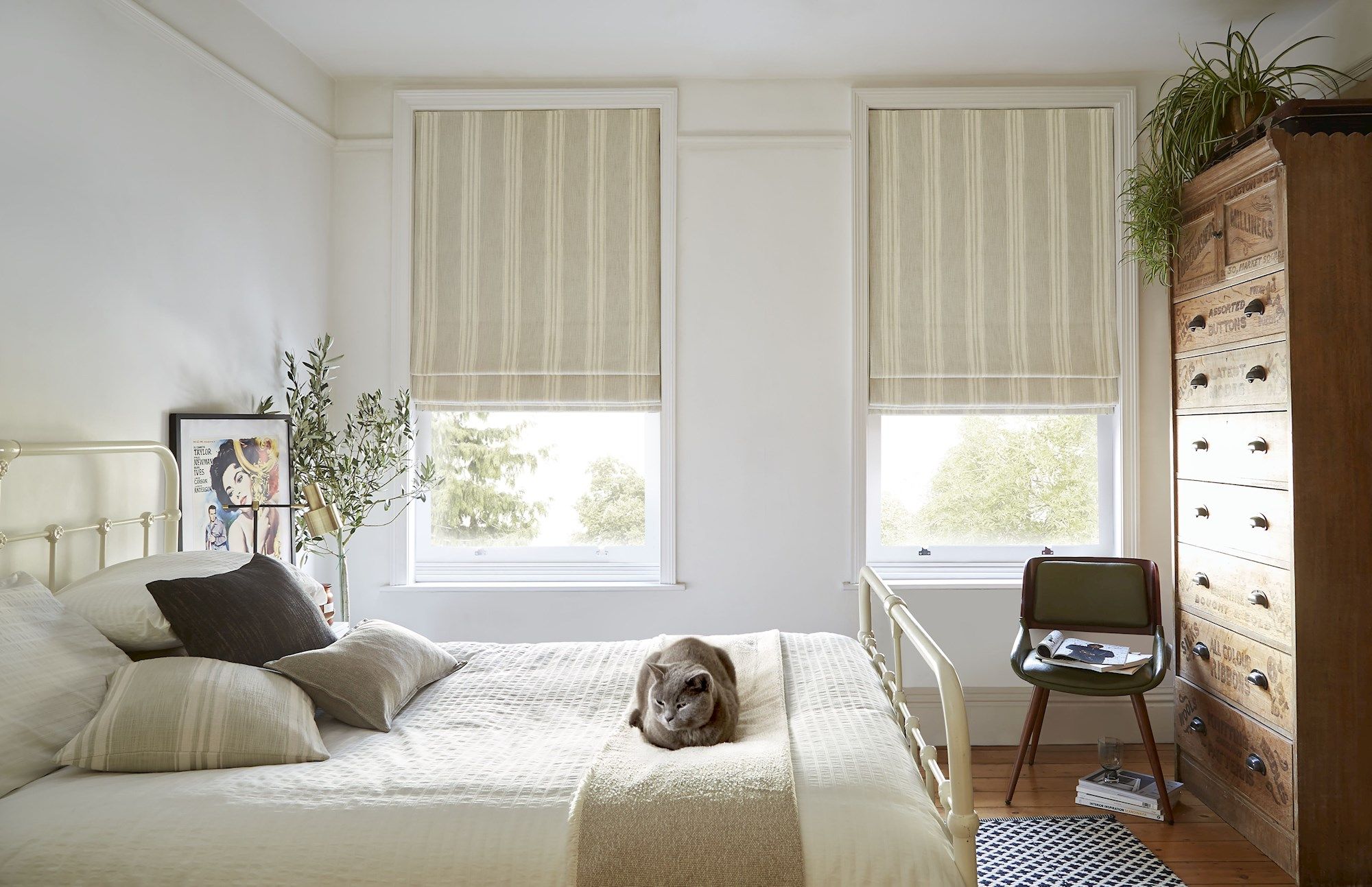 Roman shades deals in bedroom