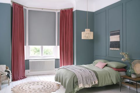 harper punch floor length pencil pleat curtains in bedroom