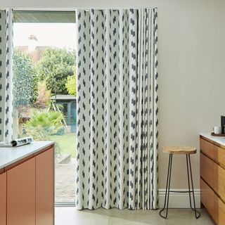 patara phantom floor length curtains in kitchen on patio doors