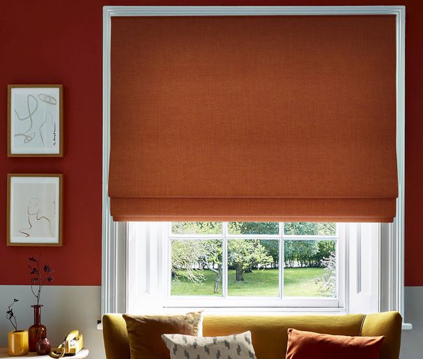 lindora sienna roman blinds in living room