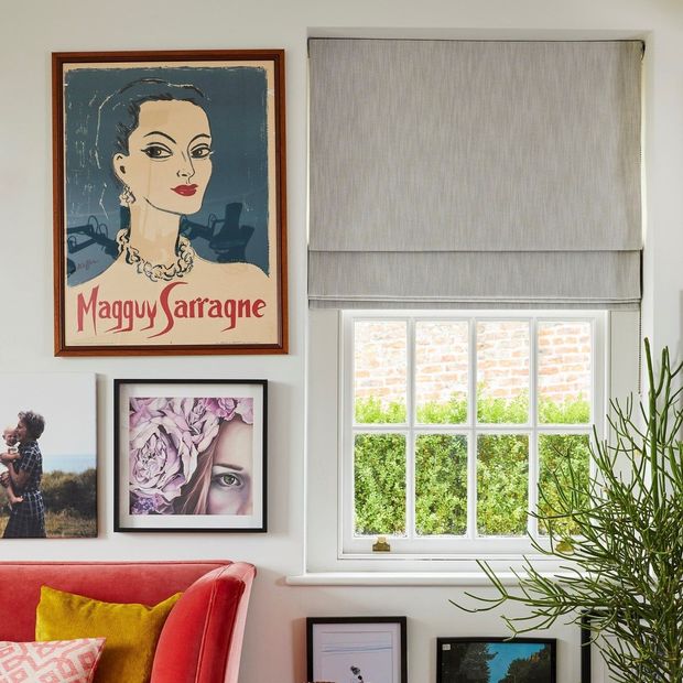 Bailey cream roman blinds in living room