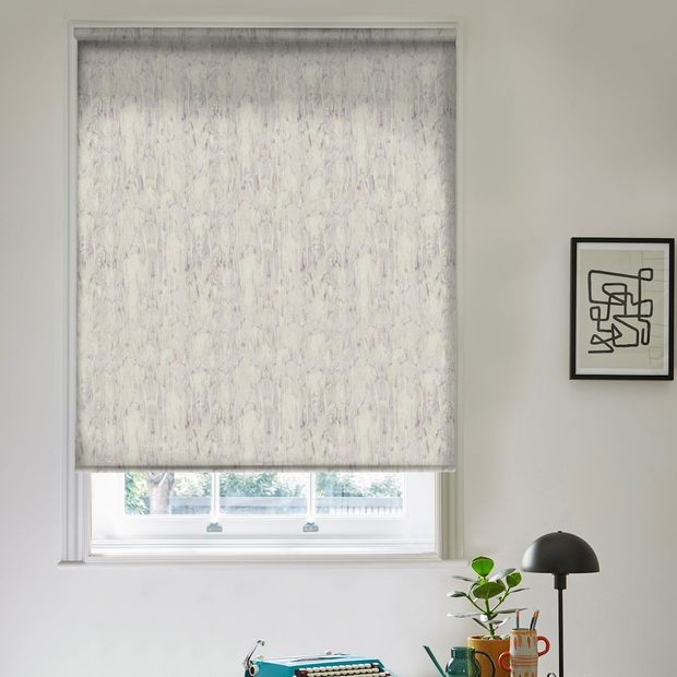 groove amethyst roller blind in home office space
