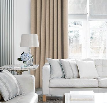 Lyon Oatmeal Curtains | Hillarys