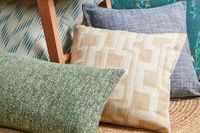 range of cushions featuring fabrics from the 2023 curtains and roman fabric launch