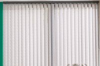 patterned vertical blinds with split drop down the middle