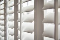 close up of louvres on white shutters