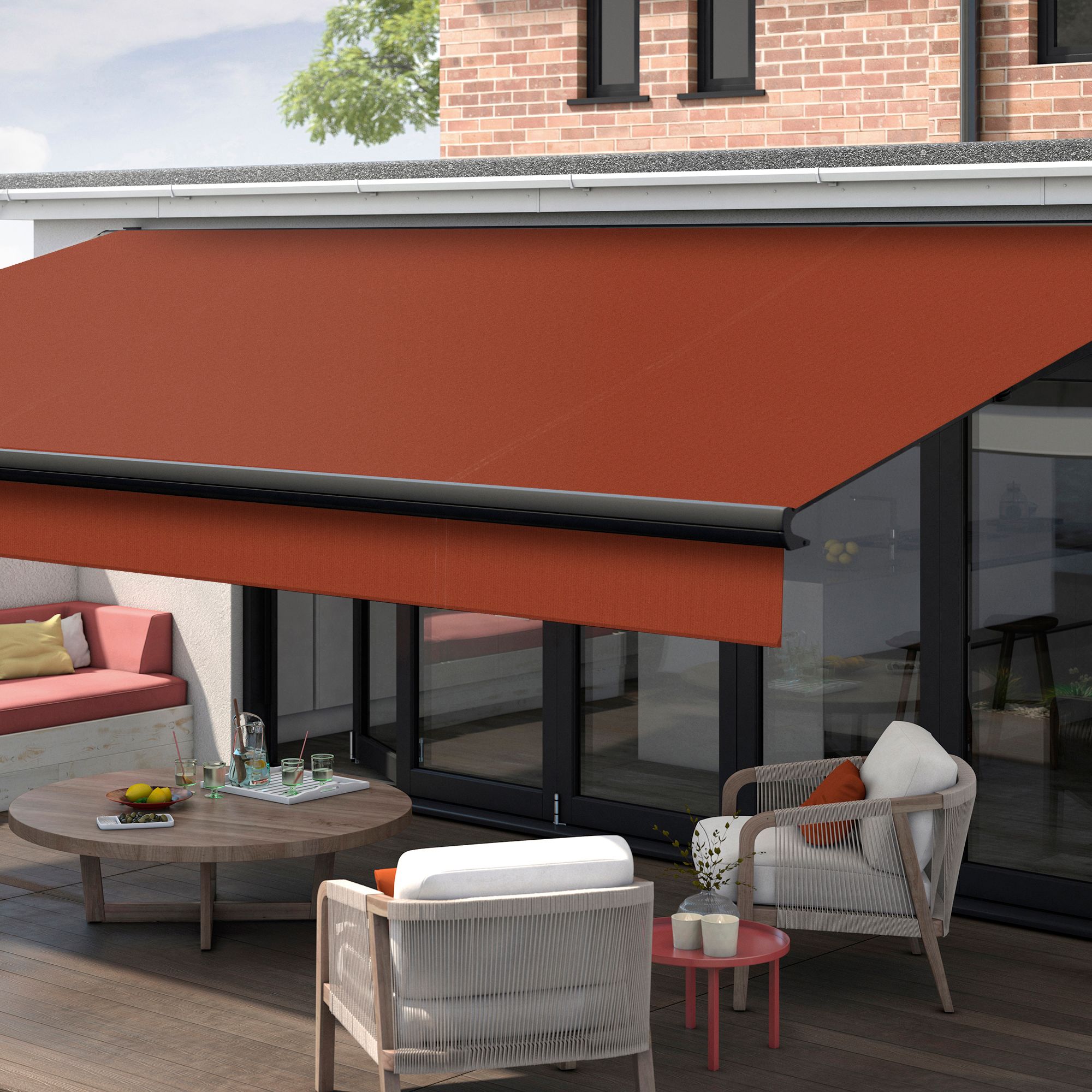 Pique Burnt Clay Awning | Hillarys