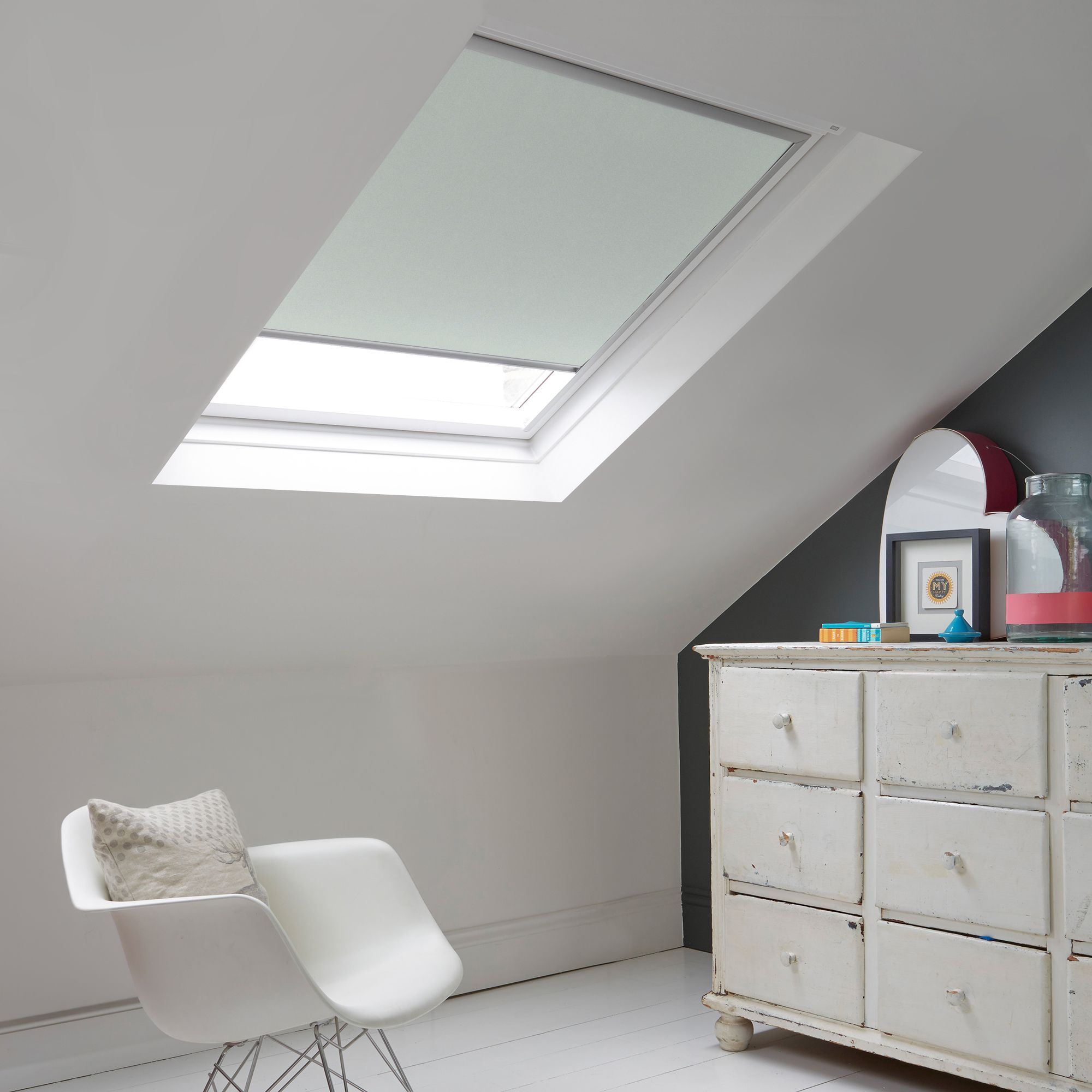 Azure Concrete Skylight Roller Blind | Hillarys