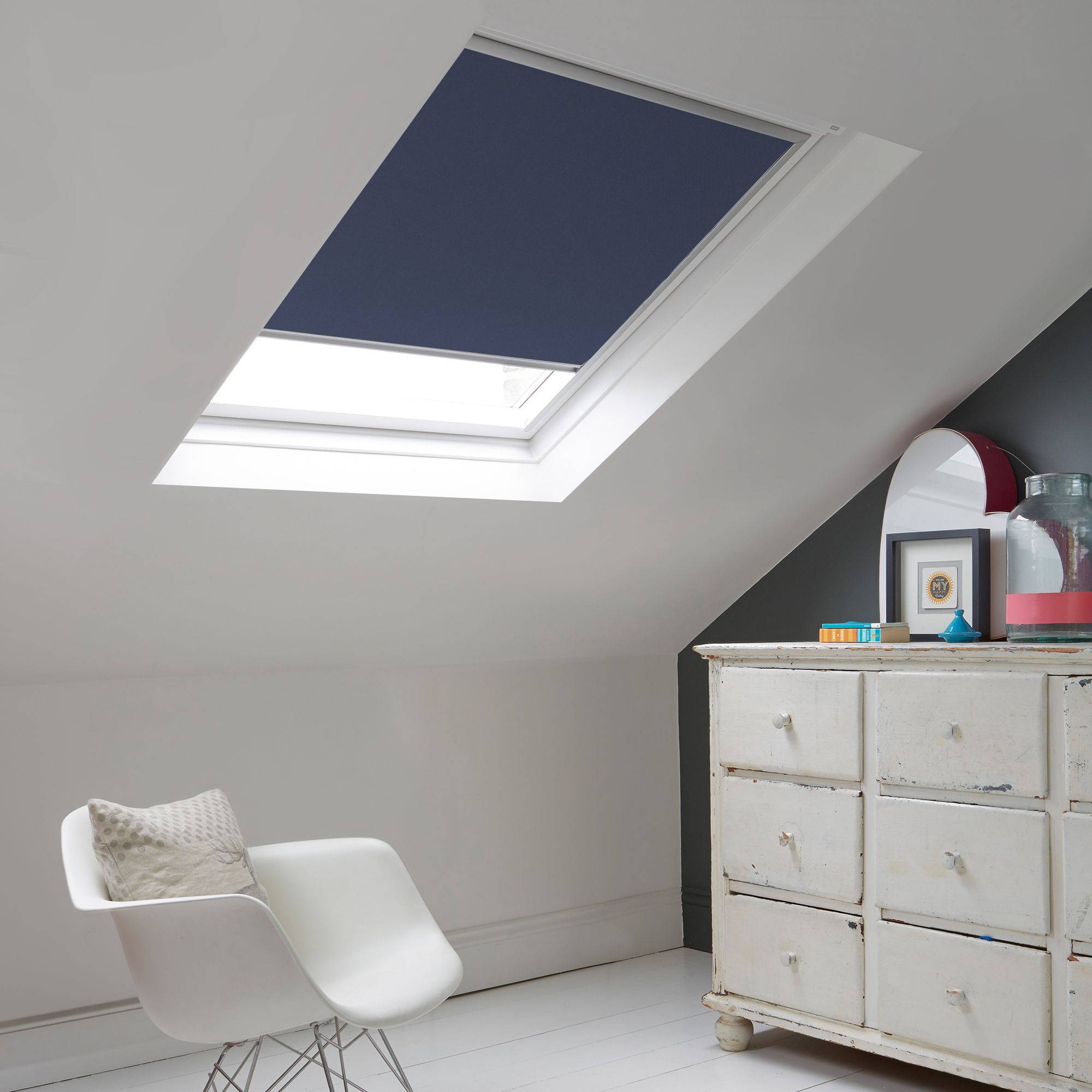 Azure Oxford Blue Skylight Roller Blind Hillarys