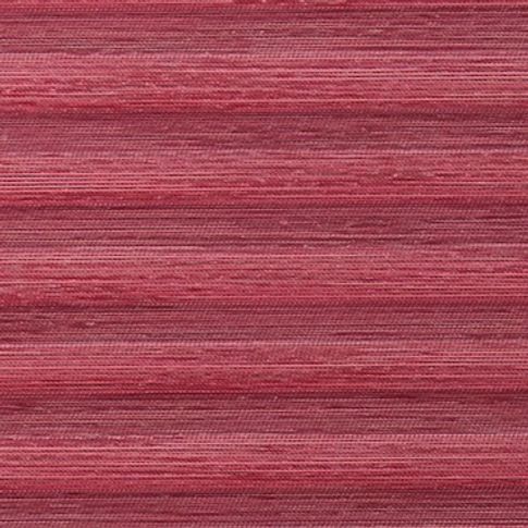 A swatch showing the Grenoble Plum fabric, with a striped red design with several tones of red