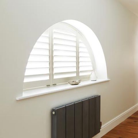 Shaped Warwick style Shutters in White  